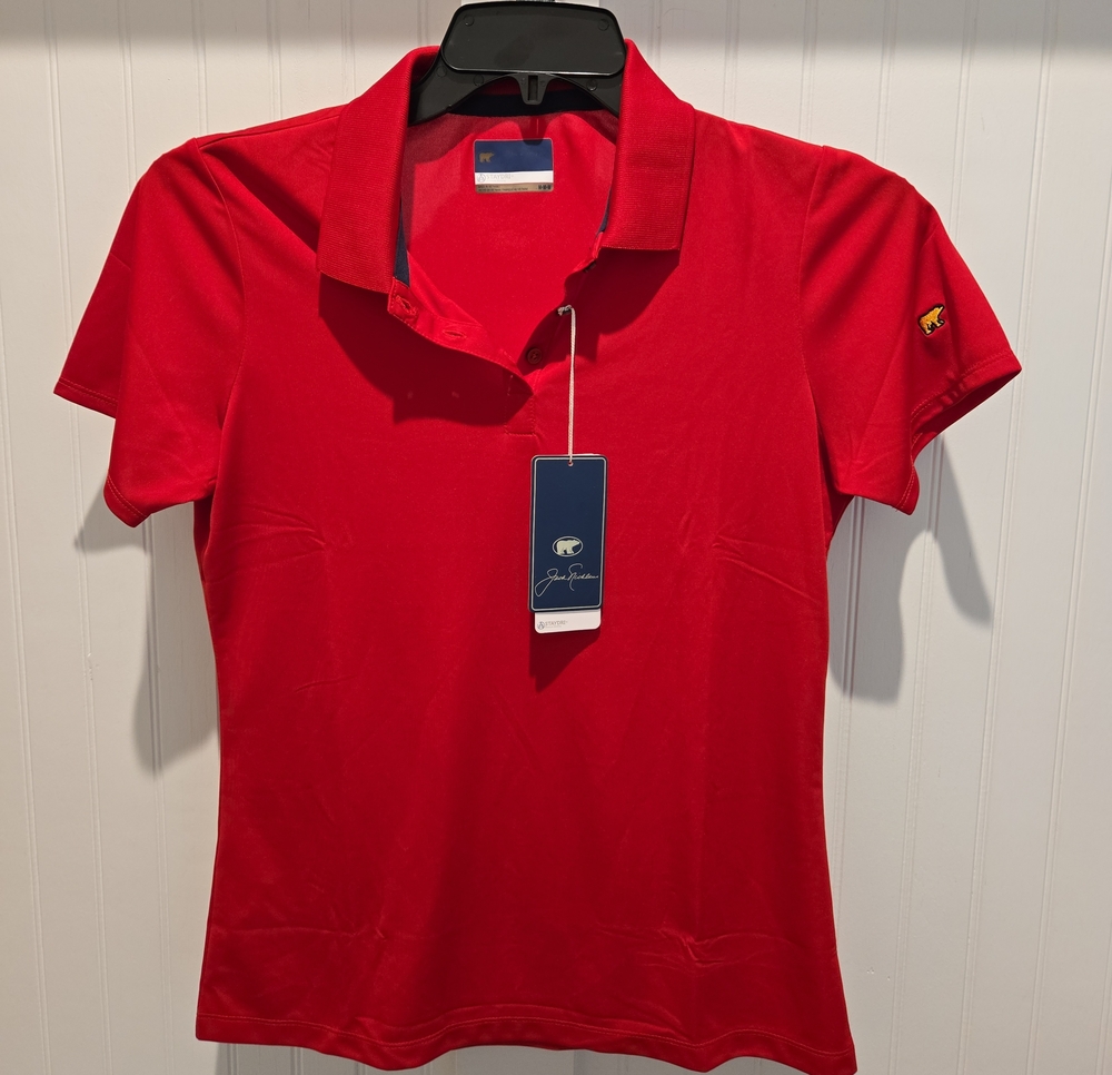 Jack Nicklaus Men's Medium Red Polo Shirt StayDRI Moisture Wicking NWT Golf